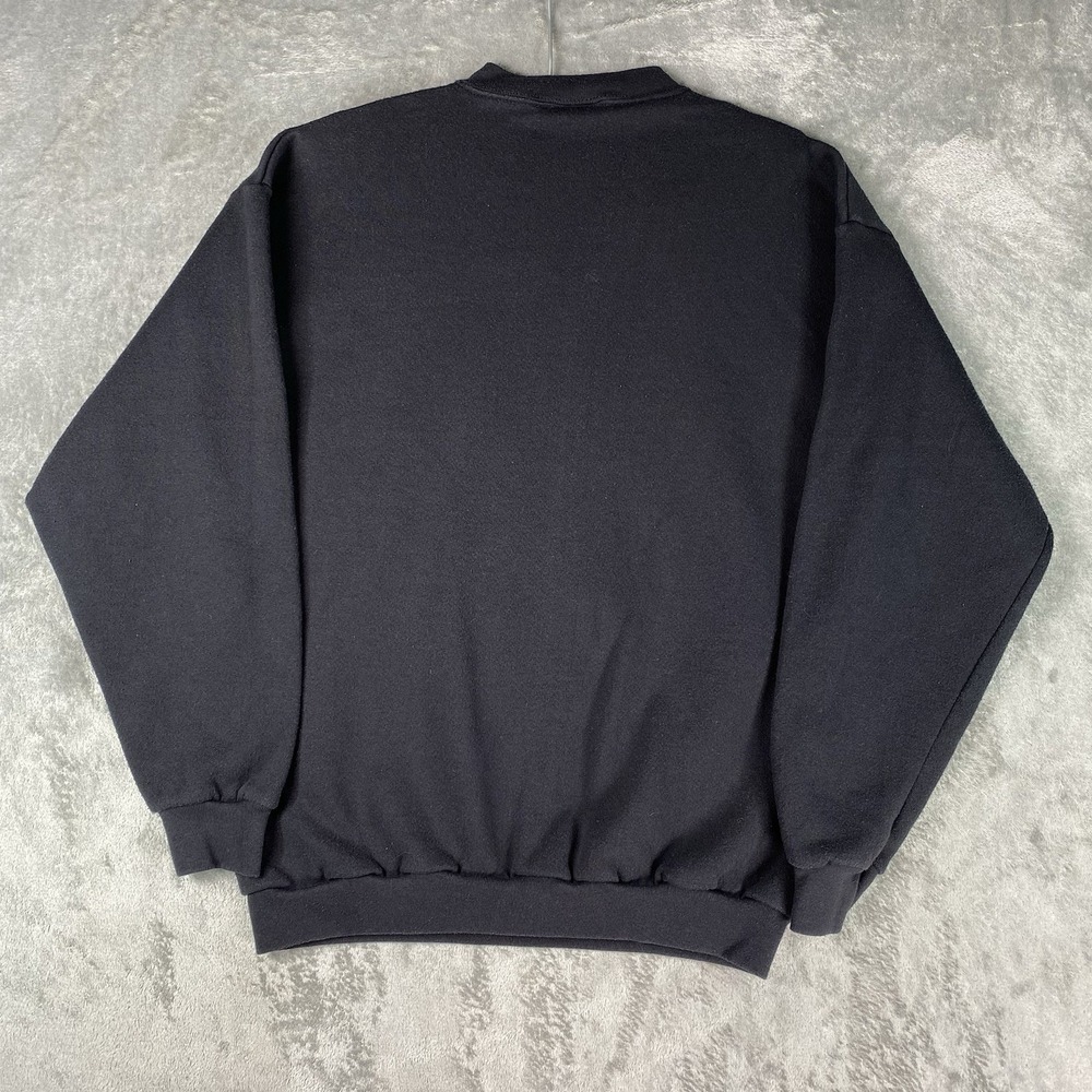 Vintage Halloween Trick Or Treat Sweatshirt Size L Black Pumpkin Crewneck 90s - Picture 9 of 12